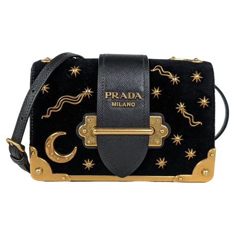 Prada Cahier Moon Stars Celestial Astrology Black 